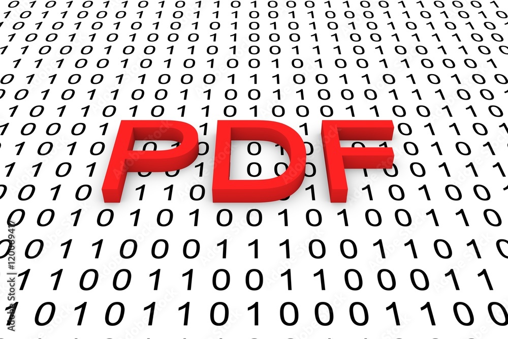 Poster pdf a binary code 3d illustration
