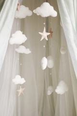 Picture of pillow stars and clouds