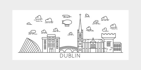 Fototapeta premium Dublin, Irlandia, miasto ilustracji wektorowych