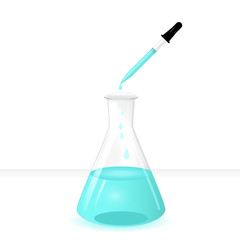 Conical flask with pipette