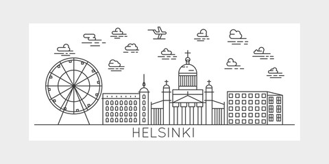 Fototapeta premium Helsinki, Finland, city vector illustration