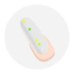 Nageldesign mit bunte Sterne