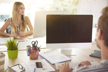 Modern office and young people.
