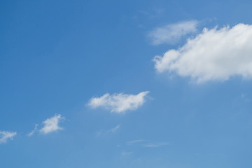 Clouds in the blue sky at noon.