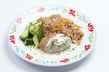 buckwheat with cutlet