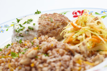 buckwheat with cutlet