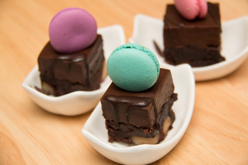  mini chocolate cakes on a plate