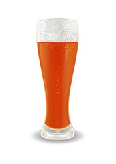 Glass of beer. Vector illustration isolated on white background