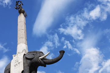 The Elephant fountain is the symbol of Catania in Sicily. Italy