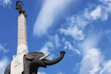 Papier Peint photo autocollant Fontaine La fontaine de l& 39 Eléphant est le symbole de Catane en Sicile. Italie