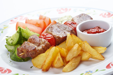 kebab with vegetables