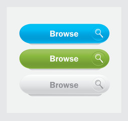 Obraz premium Set of vector web interface oval buttons. Browse.