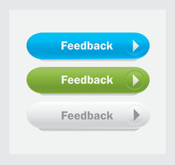 Set of vector web interface oval buttons. Feedback.