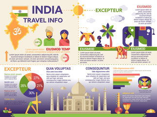India Travel Info - poster, brochure cover template