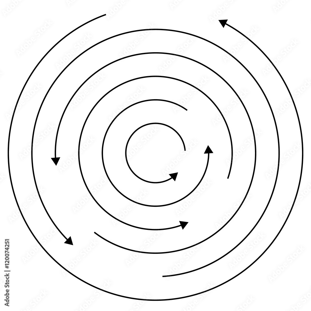Poster circular arrows - random concentric circles with arrows for twis