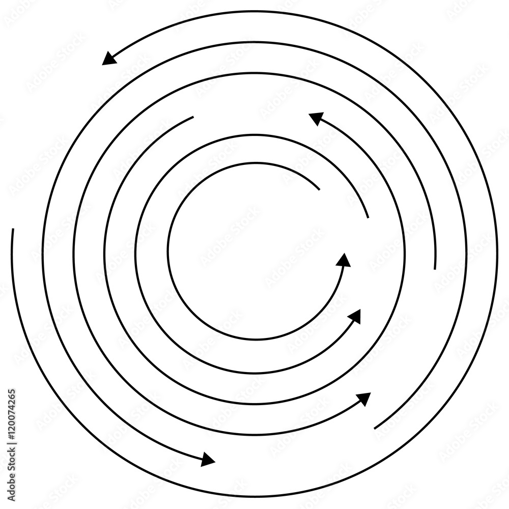 Aufkleber circular arrows - random concentric circles with arrows for twis