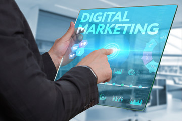  Internet. Business. Technology concept. Businessman presses a b