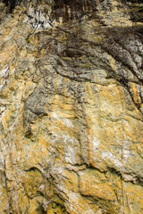 Rocky coastline of lake Te Anau, New Zealand