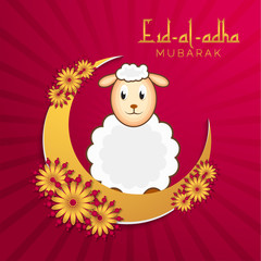 Obraz na płótnie Canvas Eid-ul-adha greeting card with sheep.