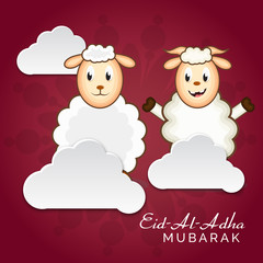 Eid-ul-adha greeting card with sheep.