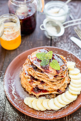 Gluten-free Pancakes with Berries and Maple Syrup