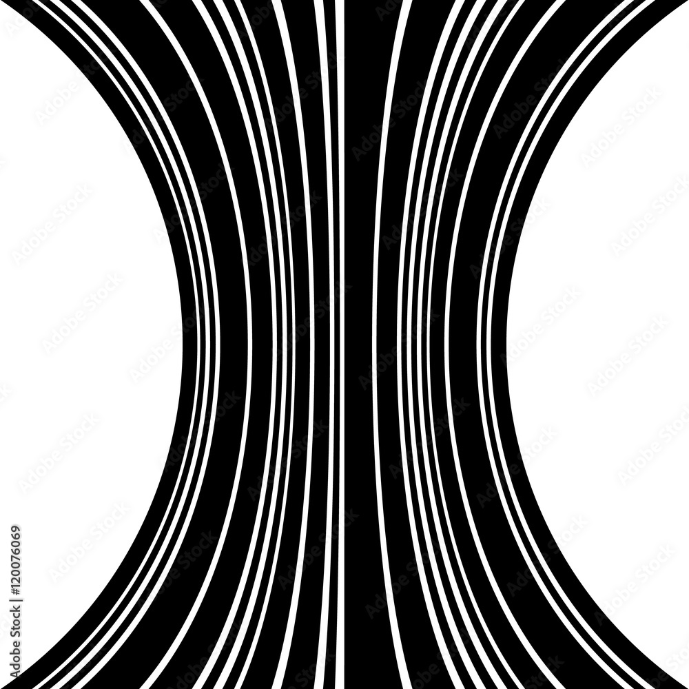 Aufkleber geometric lines pattern with distortion. abstract non-figural il