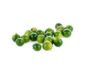 Bunches of fresh green pepper isolated on white background