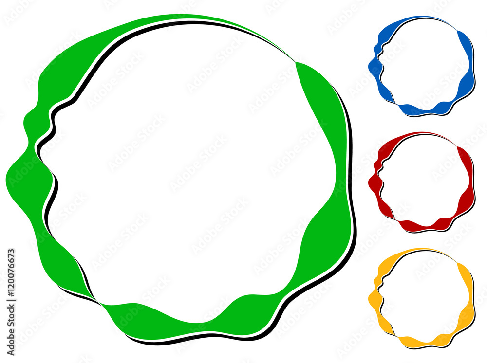 Aufkleber Circle design element with knockout shadow in 4 colors