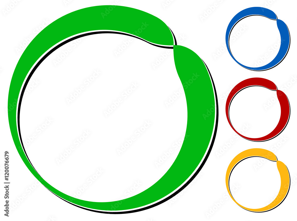 Leinwandbilder circle design element with knockout shadow in 4 colors