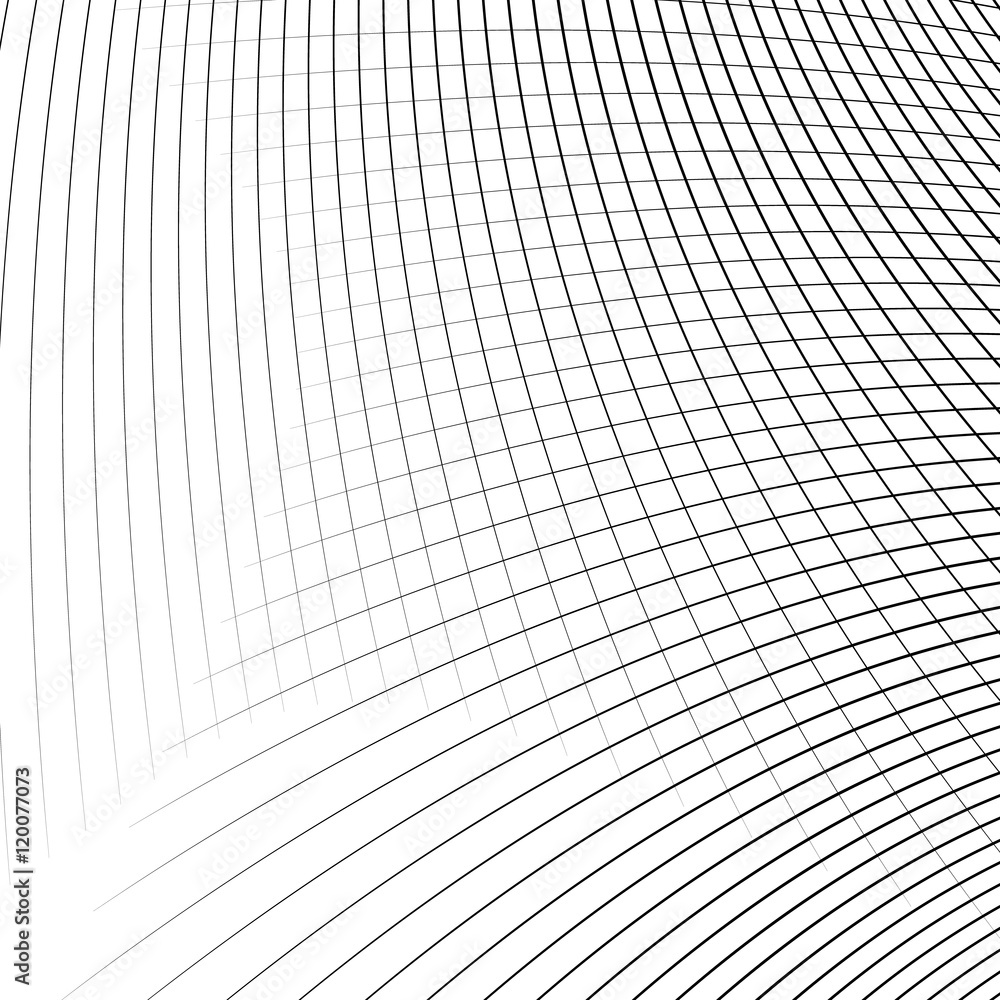 Poster grid - mesh of dynamic curved lines. abstract geometric pattern.