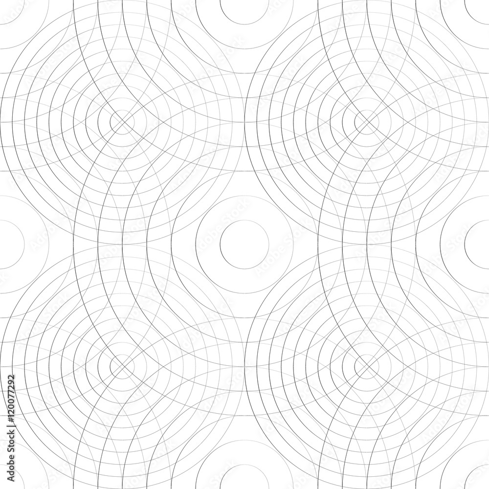 Aufkleber Cellular pattern with thin lines of circles. (Repeatable subtle