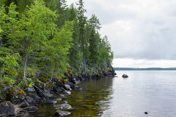 Onega lake shore rocky landscape