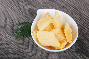 Crunchy parmesan cheese