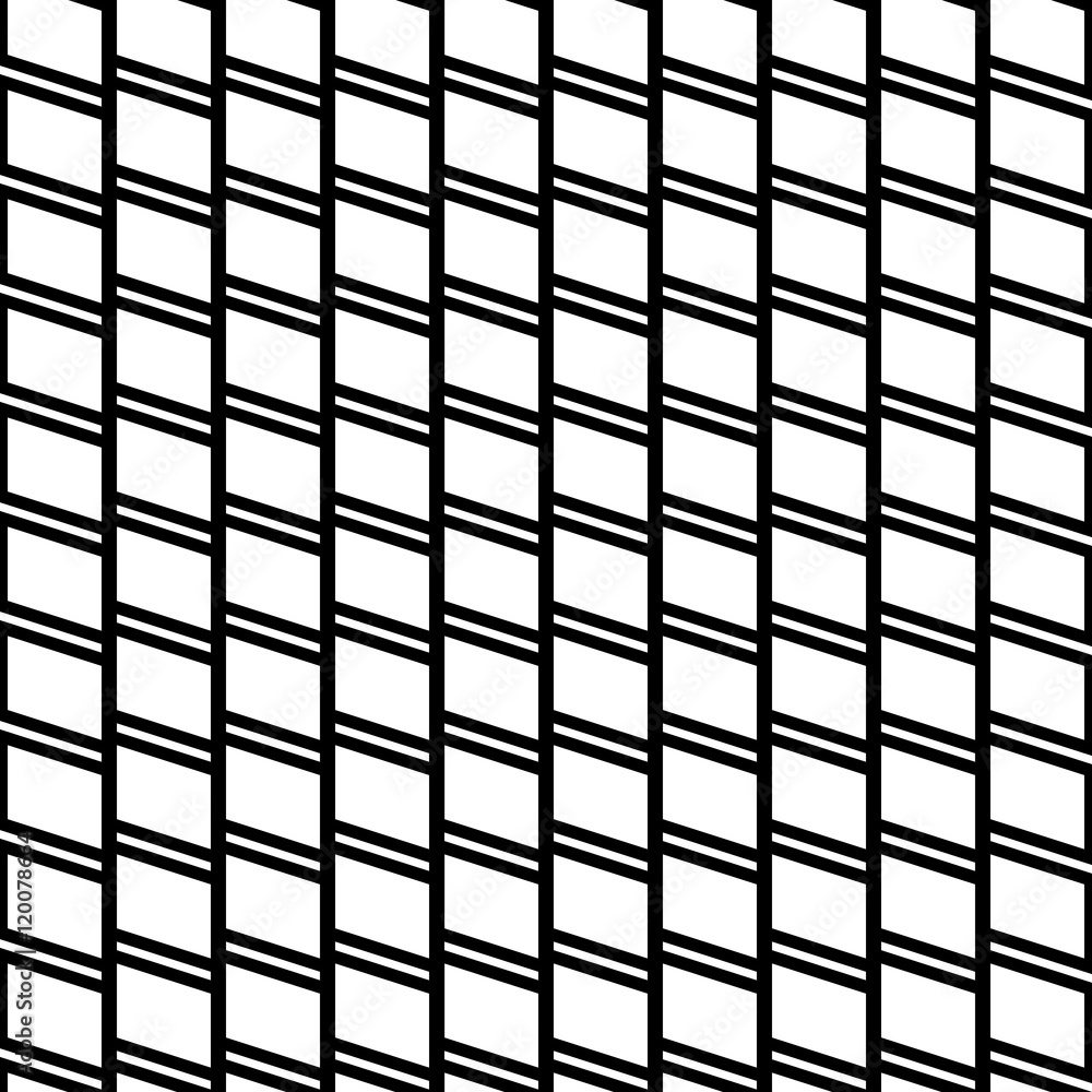 Aufkleber geometric seamless monochrome pattern with parallelograms, squar