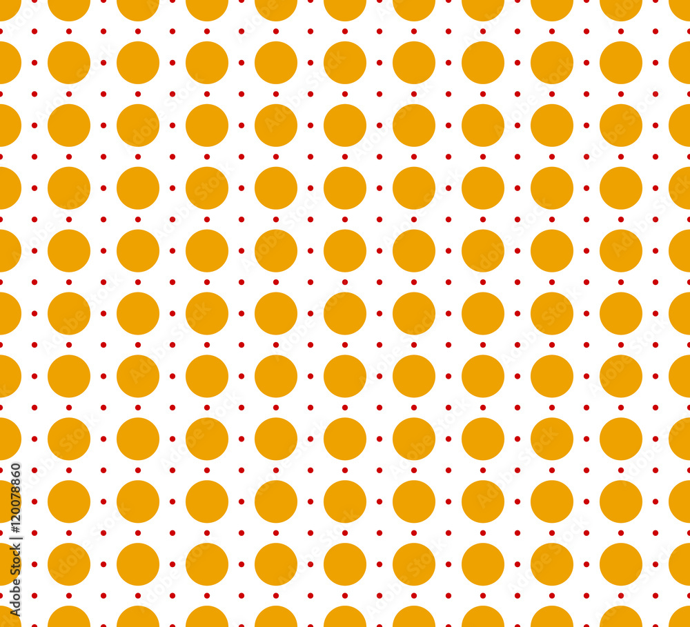 Poster circles pattern - basic duotone, red-yellow repeatable pattern