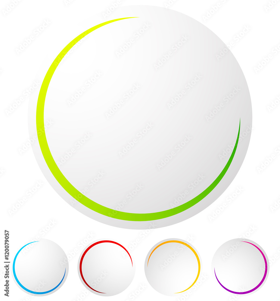 Aufkleber circular preloader / progress indicator at 5 stages with differe