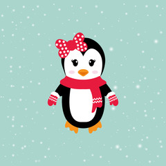 cartoon winter penguin
