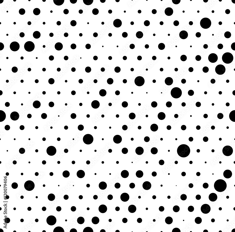 Poster Seamlessly repeatable pattern with random, irregular dots, circl