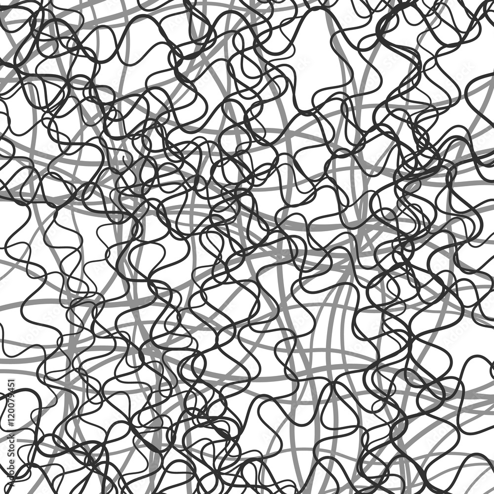 Poster random chaotic lines abstract grayscale texture / pattern