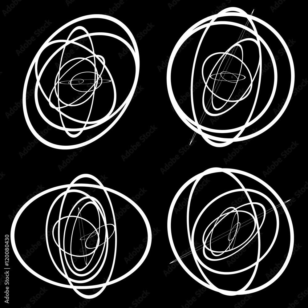 Poster random circles, ovals forming squiggly lines. abstract artistic