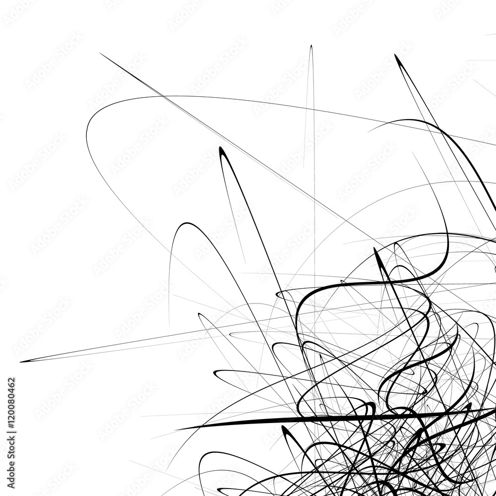 Poster monochrome random chaotic squiggle lines abstract artistic patte