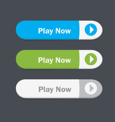 Obraz premium Set of vector web interface oval buttons. Play now.