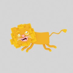 3d illustration, Lion