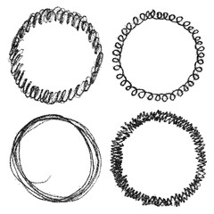 Hand drawn scribble shapes