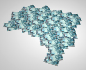 Brazilian currency map 3D