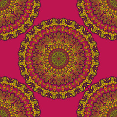 Seamless pattern mandala ornament.