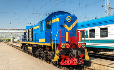 Soviet-made shunter diesel locomotive at Tashkent Station