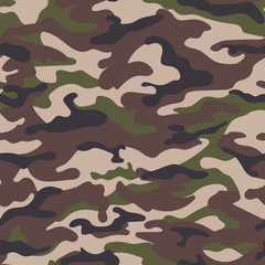 Army camouflage seamless pattern, green-brown colors. Vector illustration