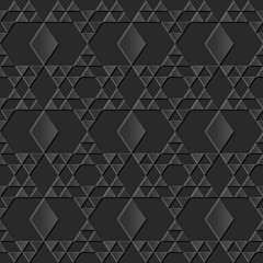 Dark 3D paper art 526 polygon triangle geometry cross
