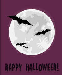 halloween moon bats